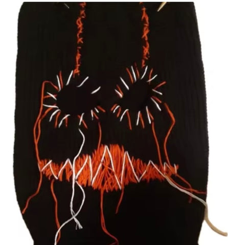 Black & Red Stitched Yarn Ski Mask