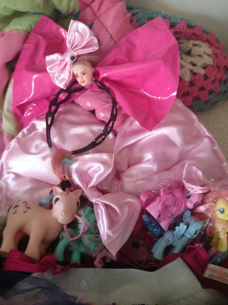 Pink Satin Ballerina Hairbow