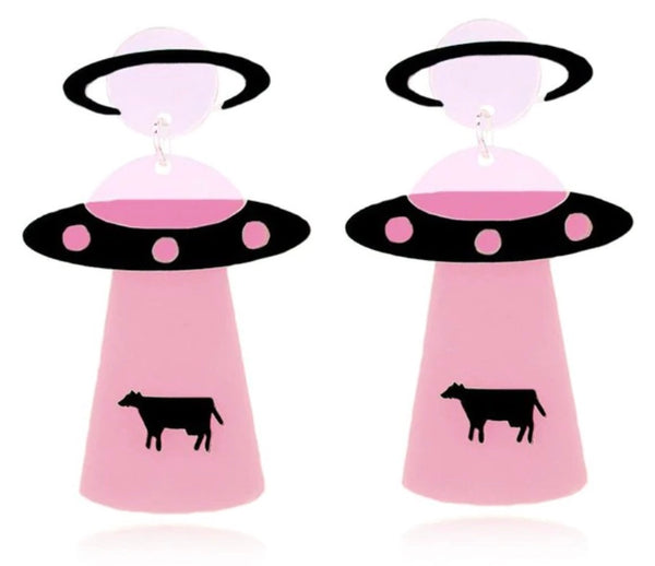 UFO ABDUCTION Earrings (Now in PINK!)