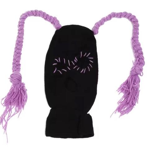 PURPLE Pigtail Ski Mask
