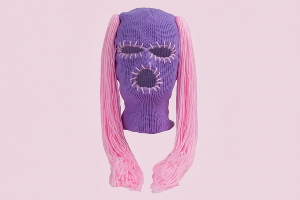 PINK/PURPLE Pigtail Ski Mask