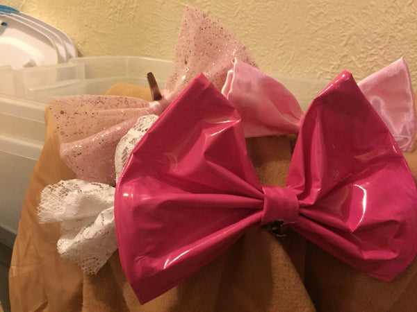 Pink LATEX Hairbow