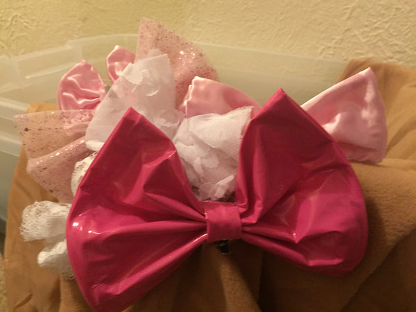 Pink LATEX Hairbow