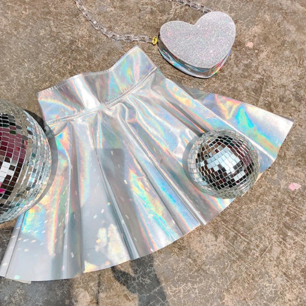 Metallic Silver UFO Skirt