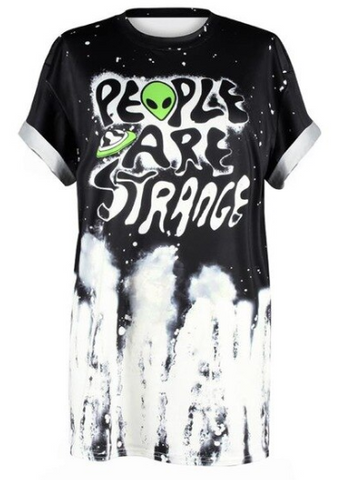 "People Are Strange" Tye Dye Alien Tee