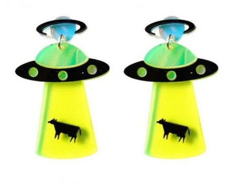 UFO ABDUCTION Earrings (Now in PINK!)