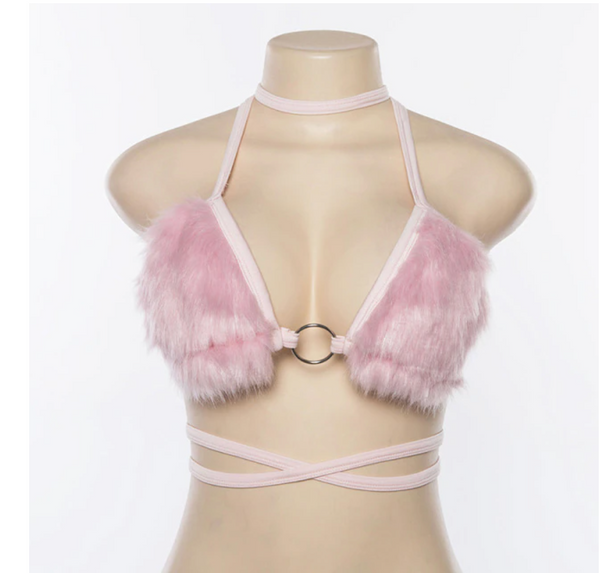 Pink Puff Bikini Top