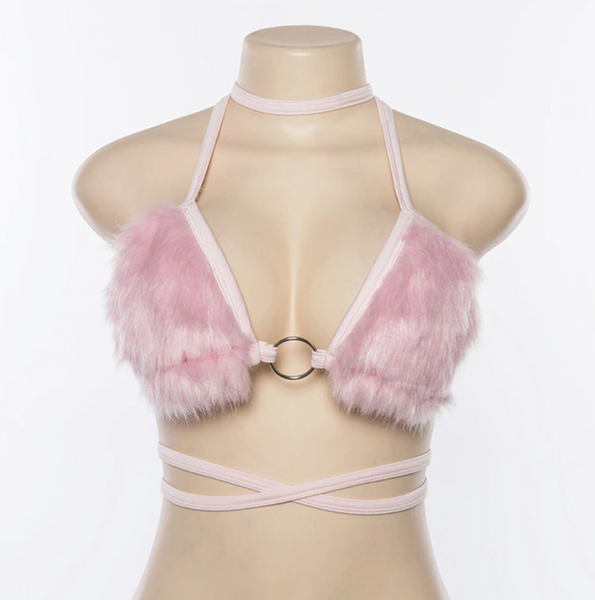 pink puff bikini top