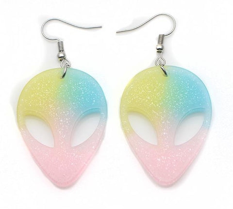 Acrylic Pastel Alien Earrings