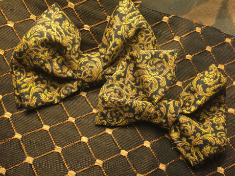Gold Print Bow-Ties