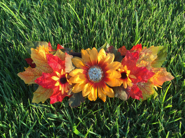 Orange Sunflower Head Crown